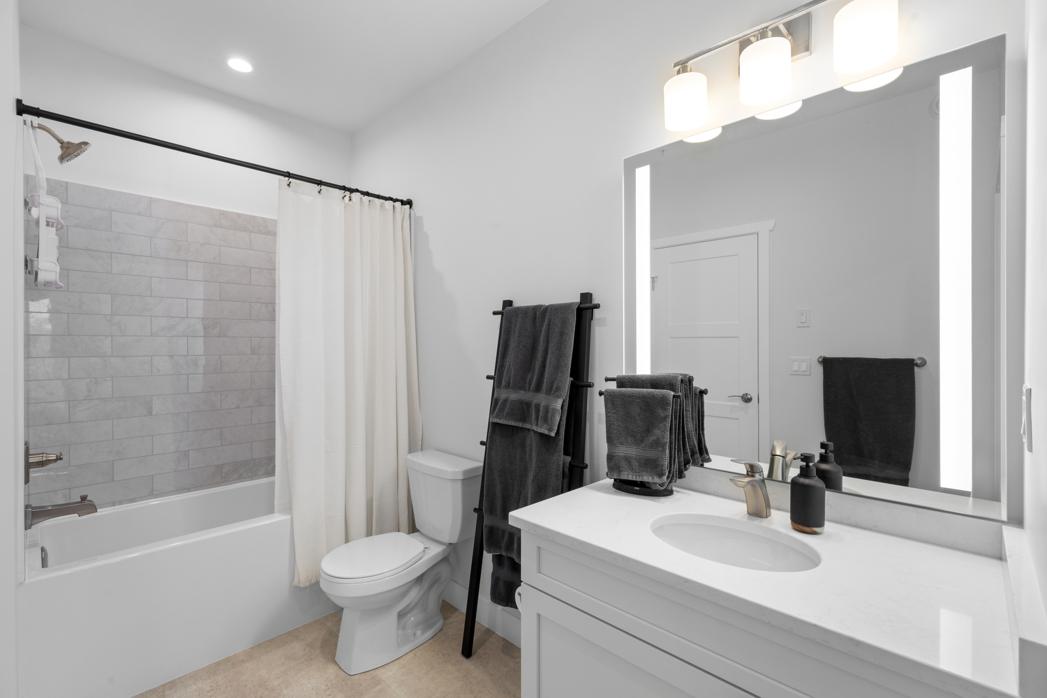 Full Soaking Tub with Subway Tile